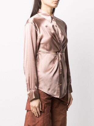 Alexander Wang Ruched Button-Up Silk Shirt