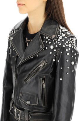 【送料&関税込】Golden Destiny Biker Jacket Golden Goose 'destiny' Leather Biker Jacket With Crystals