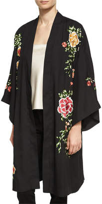 Alice + Olivia Lupe Embroidered Long Kimono