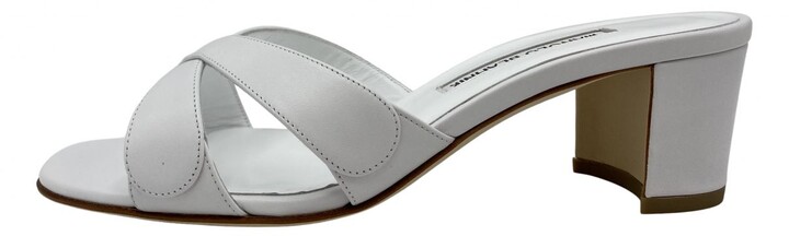 Manolo Blahnik white Leather Sandals