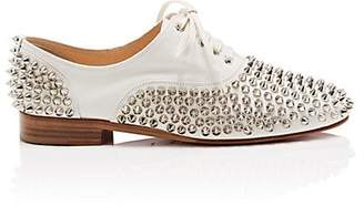 Christian Louboutin Women's Freddy Spikes Donna Leather Oxfords - Latte, Silver