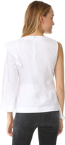 Thumbnail for your product : BCBGMAXAZRIA Leilone One Shoulder Ruffle Blouse