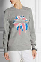 Thumbnail for your product : Markus Lupfer Union Jack Drip Lip sequined cotton-terry sweatshirt
