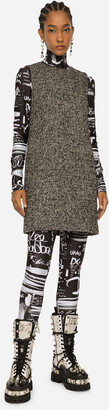 Dolce & Gabbana Short speckled tweed A-line dress