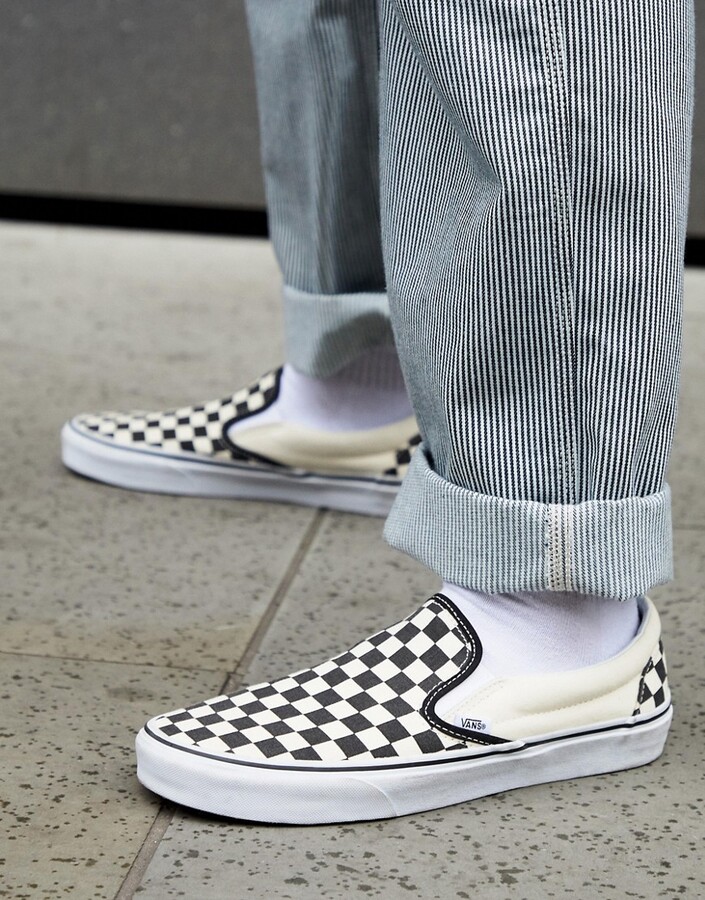 Vans Slip-On Checkerboard Sneakers In Black - ShopStyle