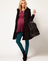 Thumbnail for your product : ASOS Maternity Fit And Flare Coat With Rib Foldover Collar