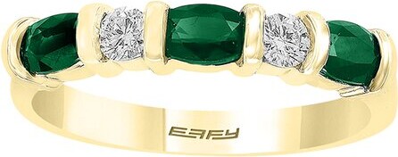 Effy Fine Jewelry 14K 0.87 Ct. Tw. Diamond & Emerald Ring
