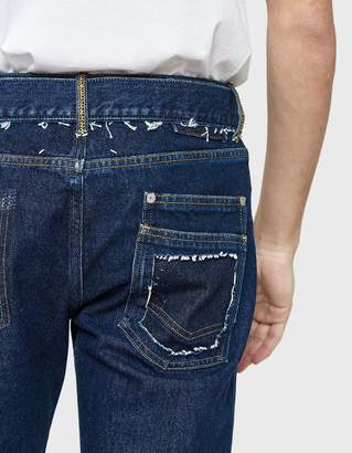 Maison Margiela Stonewash Slim Fit Jeans in Middle Tone Indigo