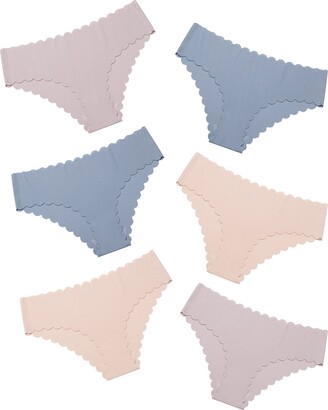 DEANGELMON Womens Seamless Bikinis Underwear Invisible No Show Panties Hipster Stretch Cheeky