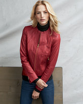 Thumbnail for your product : Bagatelle Seamed Zip-Front Leather Jacket