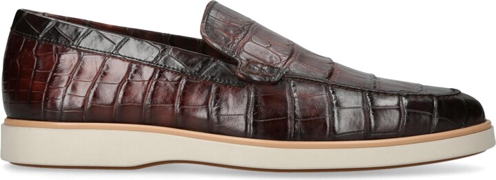 Magnanni Crocodile Pariaso Low-Top Loafers