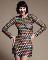 Thumbnail for your product : Marc Jacobs Heart & Star-Embellished Long-Sleeve Sheath Dress, Black