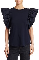 Thumbnail for your product : See by Chloe Ruffle-Sleeve Poplin Tee