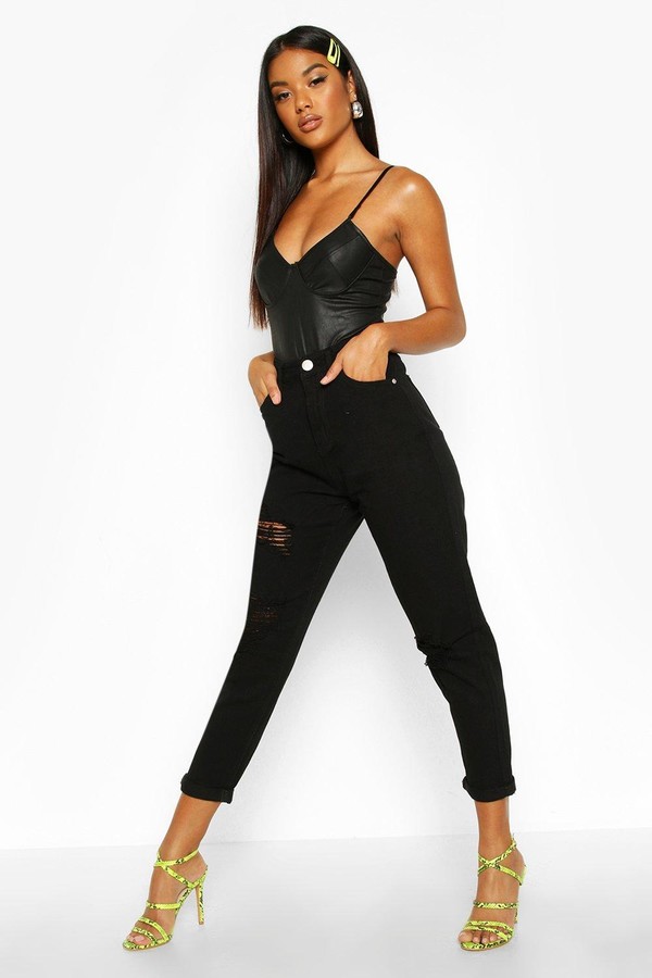 super distressed boyfriend jeans