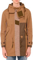 Thumbnail for your product : Valentino Patchwork Hooded Duffle Coat, Olive/Khaki