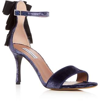 Tabitha Simmons Women's Frances Velvet Ankle Bow High-Heel Sandals