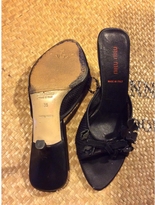 Thumbnail for your product : Miu Miu Black Leather Sandals