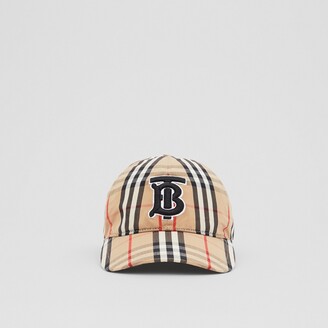 Burberry onogra otif Vintage Check Cotton Baseball Cap