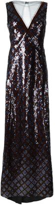 Marc Jacobs plaid sequined sleeveless gown