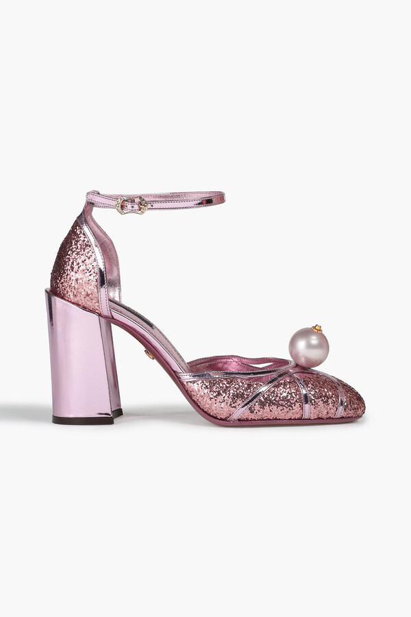 sparkly rose gold heels