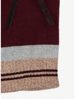 Pierre Mantoux Maat glittered-stripe stretch-cotton socks