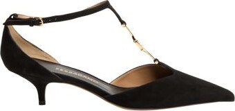 F buckle T-strap pumps