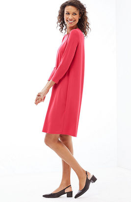 J. Jill Wearever 3/4-Sleeve Pleated-Back A-Line Dress