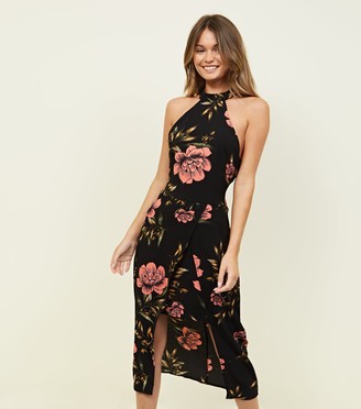 New Look AX Paris Floral High Neck Layered Bodycon Dress
