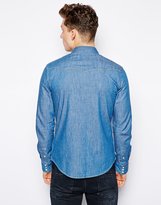 Thumbnail for your product : Wrangler Denim Shirt Western Revival Slim Fit Dark Indigo