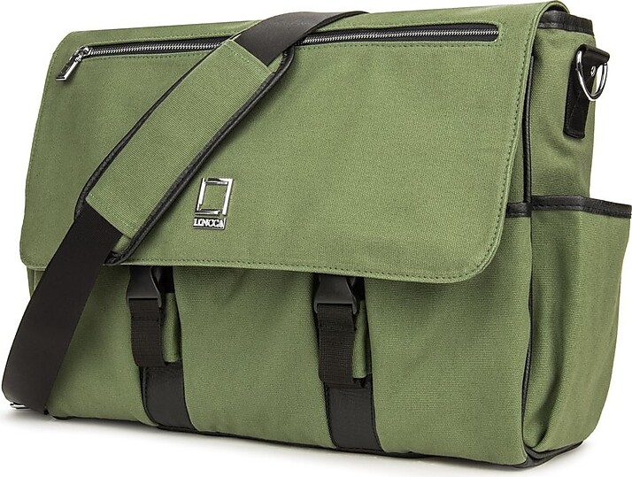 Lencca Camma SLR DSLR Canvas Camera Messenger Bag, Green (LENLEA401)