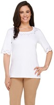 Thumbnail for your product : Factory Quacker Smile N' Style Scalloped Elbow Sleeve T-shirt
