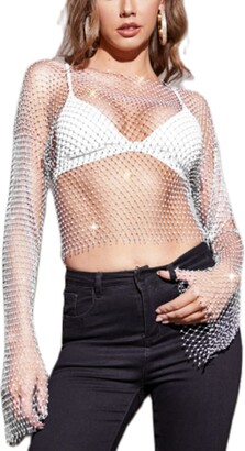 sequin see through top