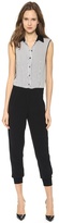 Thumbnail for your product : Yigal Azrouel Cut25 by Pinstripe Combo Crepe Jumpsuit
