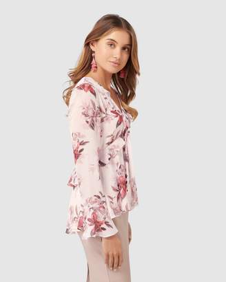 Forever New Willa Tie Front Ruffle Blouse