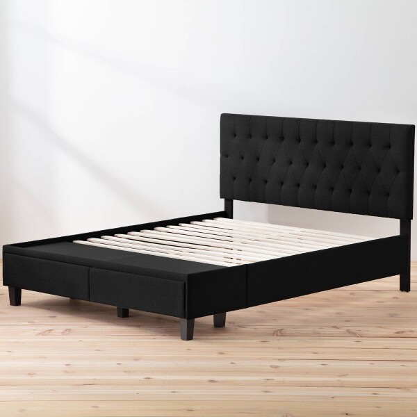 Full Anna Upholstered Bed with Drawers Black Brookside Home ShopStyle