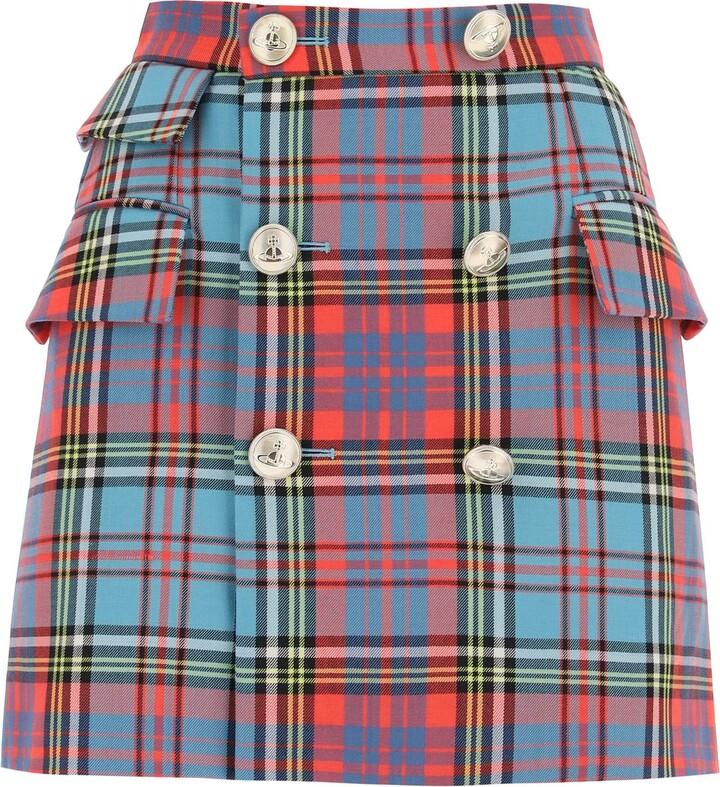 Vivienne Westwood Mini Tartan Wrap Skirt - ShopStyle