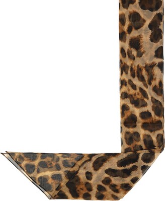 Saint Laurent Leopard-print silk chiffon scarf