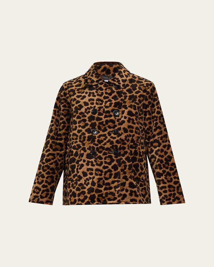 Jane Post Double Breasted Velvet Pea Coat