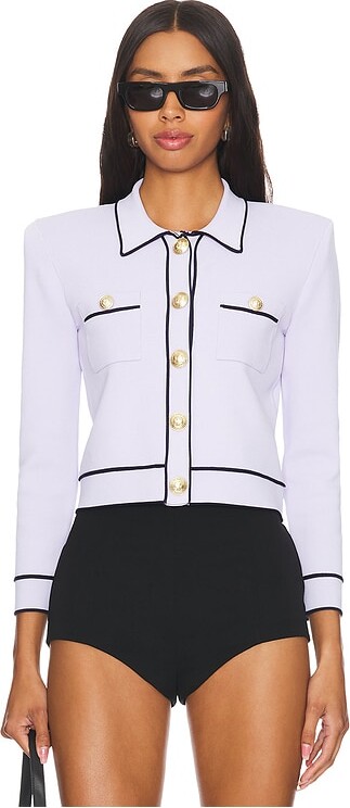 L'Agence Neo Cont Trim Crop Cardi