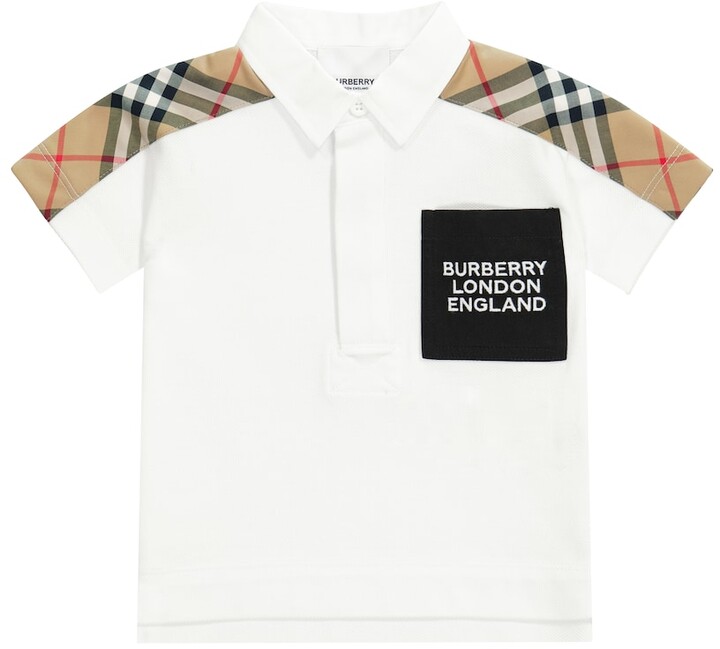 Burberry Children Baby Vintage Check cotton pique polo shirt - ShopStyle