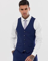 Thumbnail for your product : Harry Brown slim fit semi plain navy waistcoat