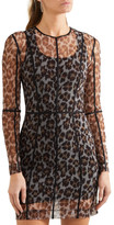 Thumbnail for your product : Christopher Kane Leopard-print Stretch-mesh Mini Dress - Leopard print