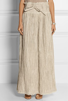 Thumbnail for your product : Loewe Pleated linen maxi skirt