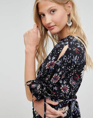 Love & Other Things Floral Print Tie Dress