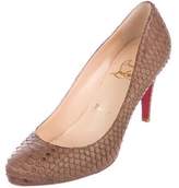 Thumbnail for your product : Christian Louboutin Python Round-Toe Pumps