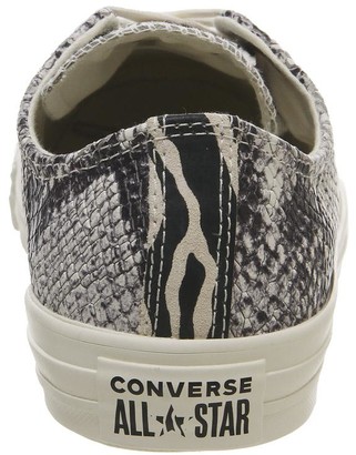 Converse All Star Low Trainers Egret Snakeprint Black Animal Exclusive