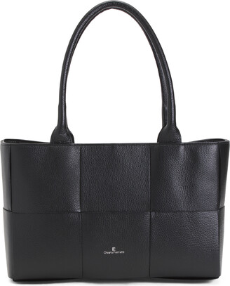 Viola Castellani Made In Italy Leather East West Woven Tote