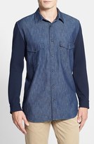 Thumbnail for your product : 7 For All Mankind Trim Fit Contrast Sleeve Sport Shirt