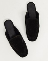 Thumbnail for your product : ASOS DESIGN Marigold suede flat mules in black