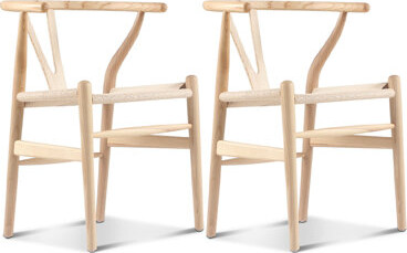 Rosecliff Heights Of Two Dining Chairs, Ash Wood, Oil - Based Stain, Materials, 30 In Height Wood Construction, Hand Woven Paper Cord, Fire Fill, 22 Package Depth